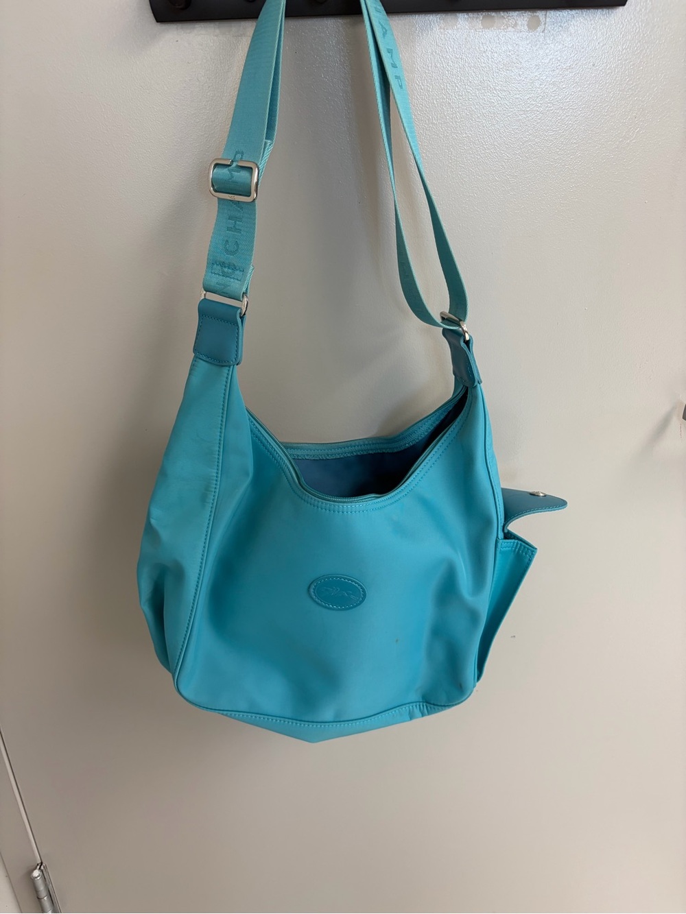 Longchamp Le Pliage Shoulder Hobo Bag in Turquoise
